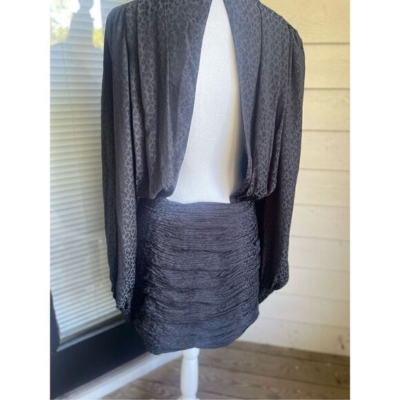 Free People Let’s Dance Cheetah Black Cocktail Deess Size 8 - Picture 14 of 16
